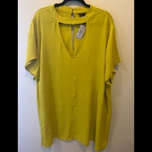 NWT TORRID Crepe Keyhole Blouse Top Yellow  4X